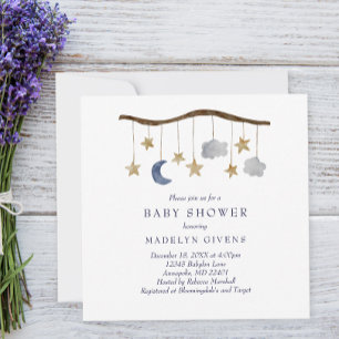 Rustic Night Sky Mobile Baby Dusche Einladung