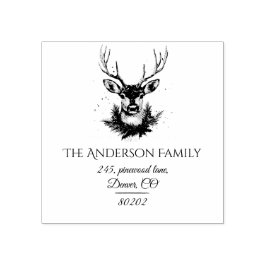 Rustic Noël Weihnachts-Rücksendeadresse Rubber-Bri Gummistempel