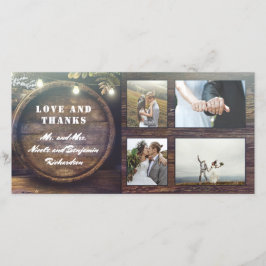 Rustic Oak Barrel Country Wedding Vielen Dank Dankeskarte