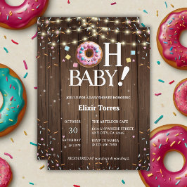 Rustic Oh Baby Donut & Sprinkle Kawaii Babydusche Einladung