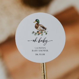 Rustic Oh Baby Mallard Duck Baby Duck Runder Aufkleber