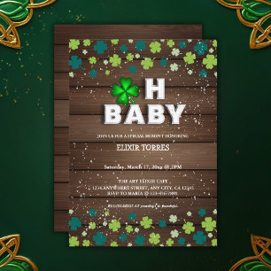 Rustic Oh Baby St. Patrick's Day Baby Shower Einladung