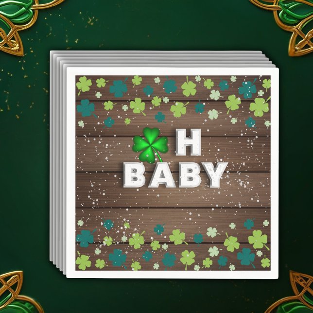 Rustic Oh Baby St. Patrick's Day Baby Shower Serviette (Von Creator hochgeladen)