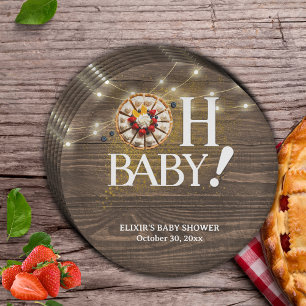 Rustic Oh Baby Süsse Pie Baby Dusche Pappteller