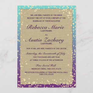 Rustic Ombre' Sparkle Wedding Einladung