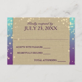 Rustic Ombre' Sparkle Wedding Response RSVP Karte