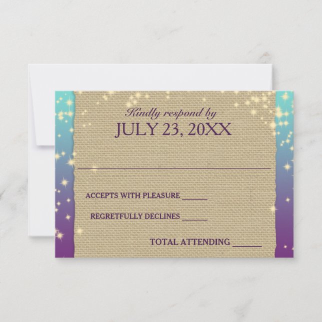 Rustic Ombre' Sparkle Wedding Response RSVP Karte (Vorderseite)