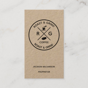 Rustic on Trend Logo  Artisan Coffee Company becom Visitenkarte