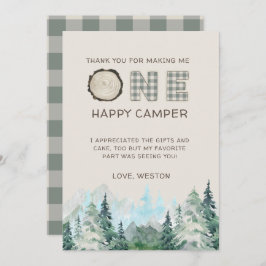 Rustic One Happy Camper Vielen Dank Karten