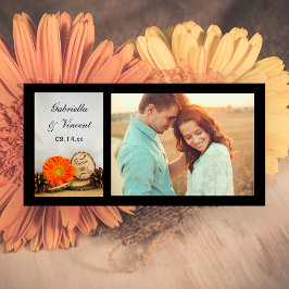 Rustic Orange Daisy Woodland Wedding Vielen Dank Dankeskarte