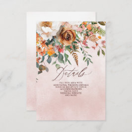 Rustic Orange Floral Fall Wedding Begleitkarte