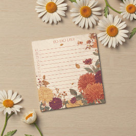 Rustic Orange Marigold To Do List Nature Botanical Notizblock