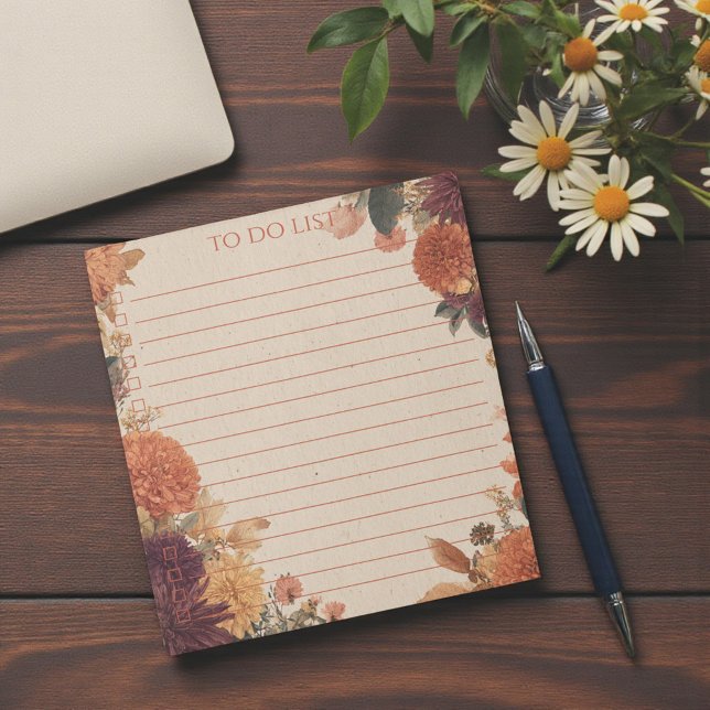 Rustic Orange Marigold To Do List Nature Botanical Notizblock (Rustic Orange Marigold To Do List Nature Botanical Notepad)