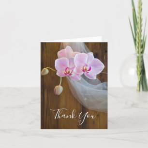 Rustic Orchid Elegance Country Wedding Thank You Dankeskarte