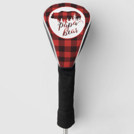Rustic Papa Bear Red & Black Buffalo Kariert Golf Headcover