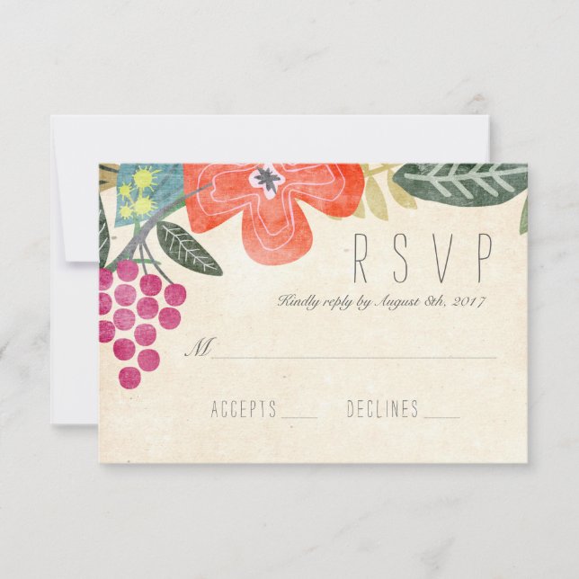 Rustic Paradise UAWG Response Card RSVP Karte (Vorderseite)