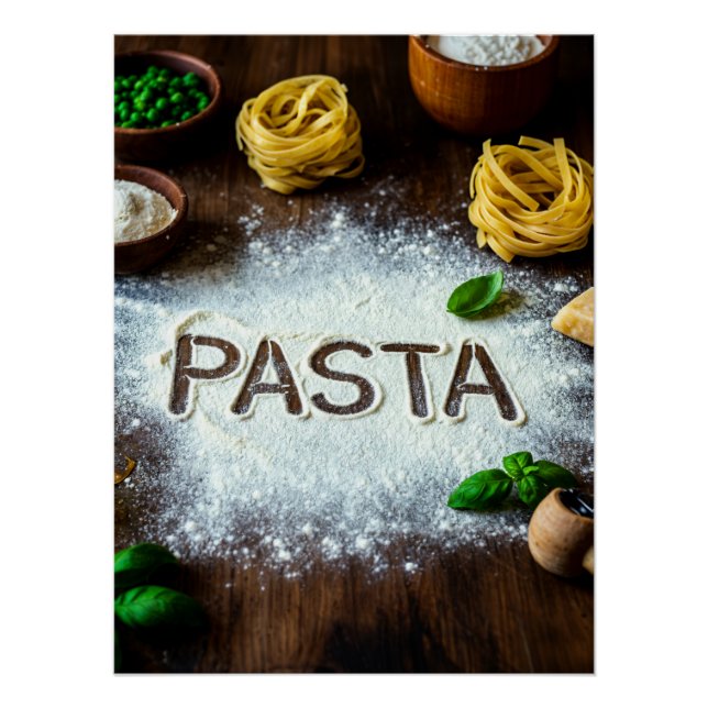 Rustic Pasta Still Life Art - Culinary Kitchen Dec Poster (Vorderseite)