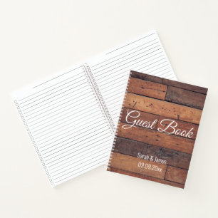 Rustic Pattern Barn Wedding Brautparty Guest Notizbuch