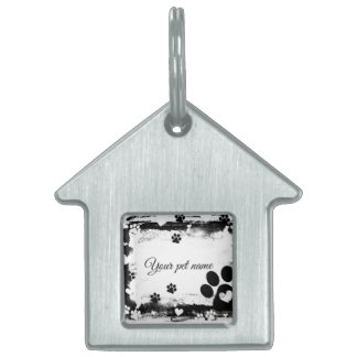 Rustic Paw Print Frame Personalized House-Shaped P Tiermarke