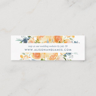 Rustic Peach Peony Wedding Website RSVP Cards Mini Visitenkarte