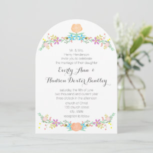 Rustic Peach Pink Minze Die Cut Girlande Hochzeit Einladung