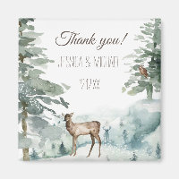 Rustic Pine Deer Owl Mountain Thank You