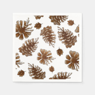 Rustic Pinecone Paper Napkin Serviette