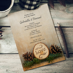 Rustic Pines Woodland Wedding Invitation Einladung