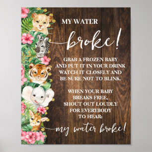 Rustic Pink Safari Mein Wasser Ist Gebrochen Dusch Poster