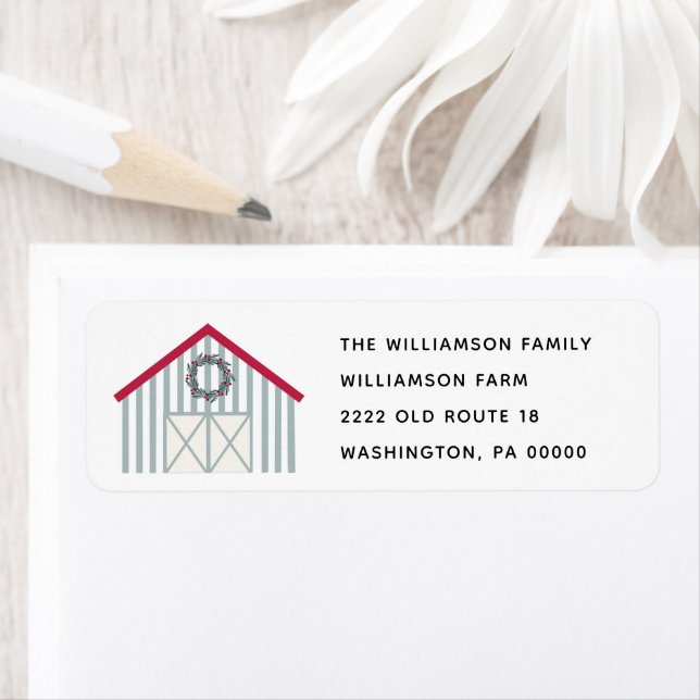 Rustic Pip Berry Wreath Weihnachts-Rücksendeadress (Insitu)