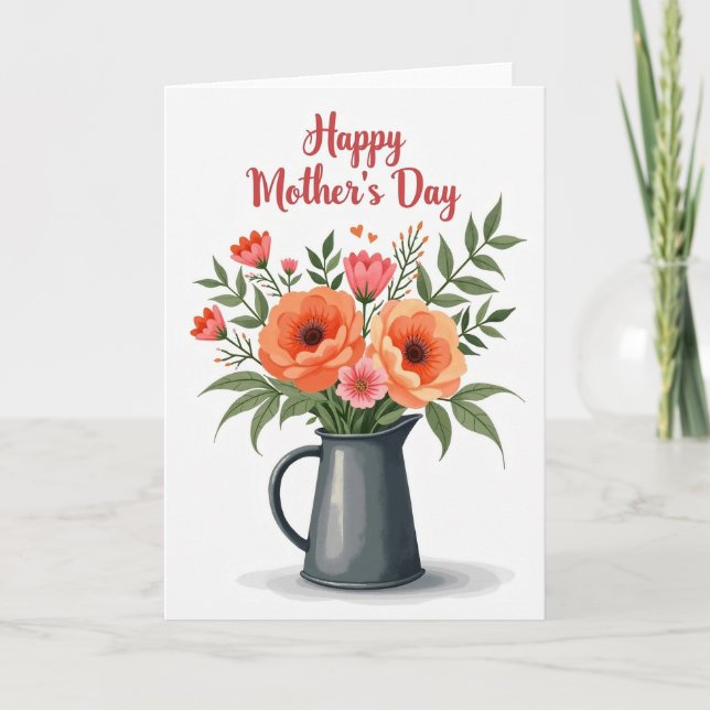 Rustic Pitcher Mothers Day Card Karte (Vorderseite)