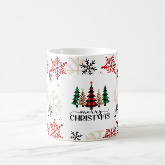 Rustic Plaid Christmas Trees Mug Kaffeetasse