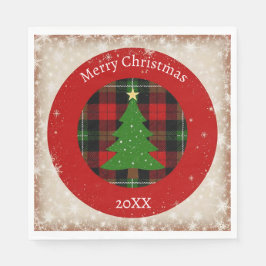 Rustic Plaid Snowflake Serviette