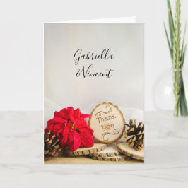 Rustic Poinsettia Woodland Wedding Vielen Dank Dankeskarte