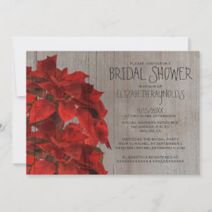 Rustic Poinsettias Bridal Shower Invitations Einladung