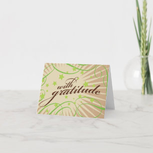 Rustic Poster: Apple Green Swirls Thank You Dankeskarte