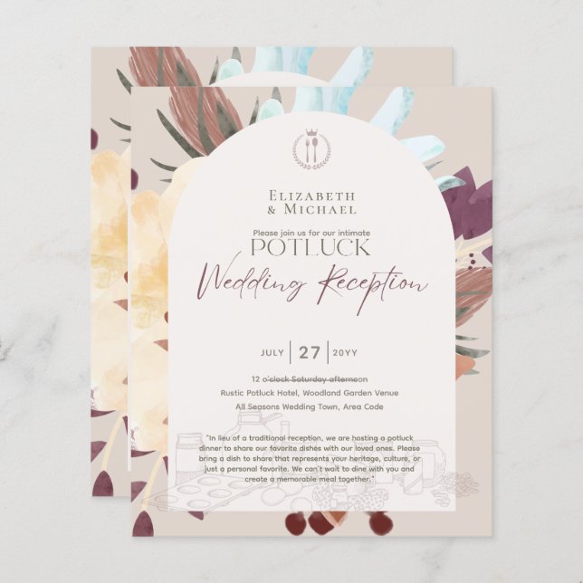 Rustic POTLUCK Wedding Template Guide (Vorne/Hinten)