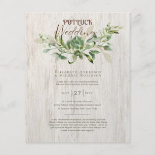 Rustic POTLUCK Wedding Template Guide Flyer