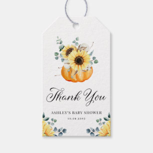 Rustic Pumpkin and Sunflower Baby Dusche Vielen Da Geschenkanhänger