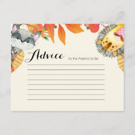 Rustic Pumpkin Animal Advice Card Kinderdusche Begleitkarte