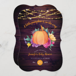 Rustic Pumpkin BABY SHOWY Watercolor FALL Modern Einladung