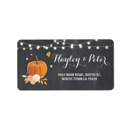 Rustic Pumpkin Chalk Address Light Labels Stickers Adressaufkleber