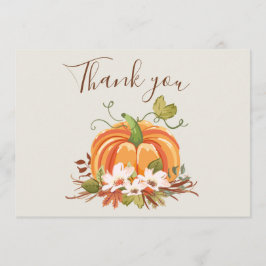 Rustic Pumpkin Danke Karte Blumenaustbraun