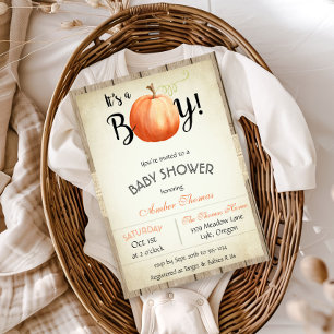 Rustic Pumpkin Fall Baby Dusche Einladung