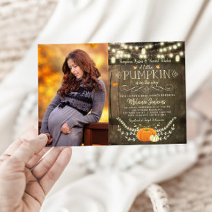 Rustic Pumpkin Fall Baby Dusche Einladung Foto