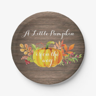 Rustic Pumpkin Fall Baby Duschpapierplatte Pappteller