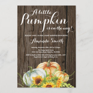 Rustic Pumpkin Fall Babydusche Einladung
