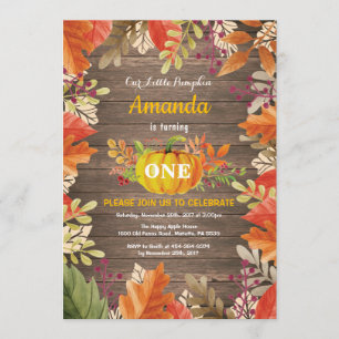 Rustic Pumpkin Fall Geburtstag Einladung