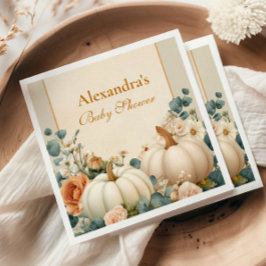 Rustic Pumpkin Floral Baby Dusche Serviette