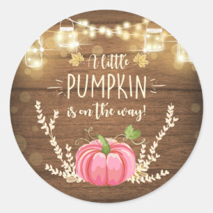 Rustic Pumpkin Gefallen Tags Sticker Topper Wood F